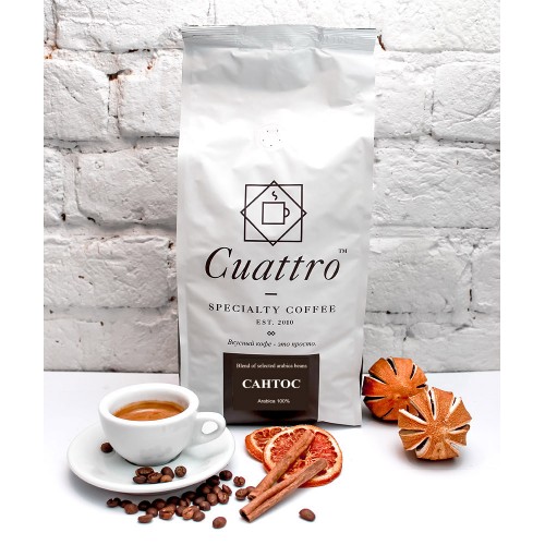Кофе в зернах CUATTRO Сантос (упаковка 1 кг) Кофе в зернах CUATTRO Сантос (упаковка 1 кг)
